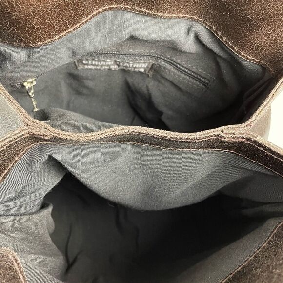 NWT Prago Brown Leather Satchel or Shoulder Bag - Picture 6 of 8